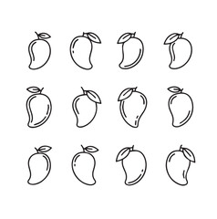 Mango Fruits black line art