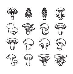Mushroom black line art 