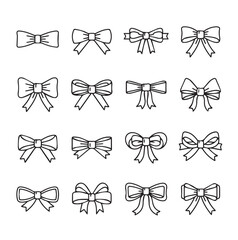 Ribbon Bow black line art