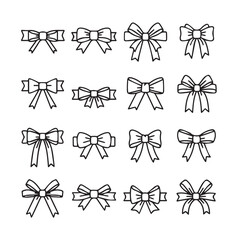 Ribbon Bow black line art