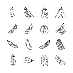 Snow Peas black line art  