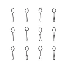 Spoon black line art