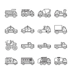 Toy truck black line art 
