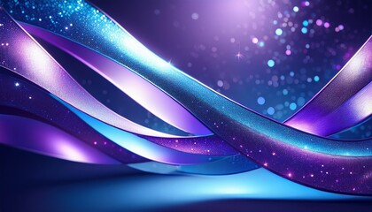 abstract blue purple ribbon glitter light background design
