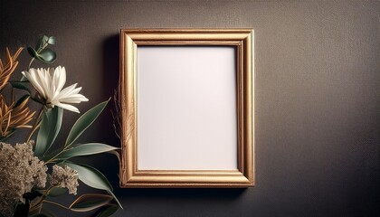 vintage photo frame with blank space