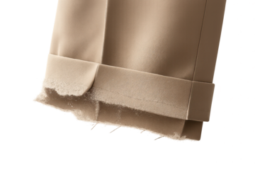 Cuffed Trousers Detail on a transparent background, Beige Apparel