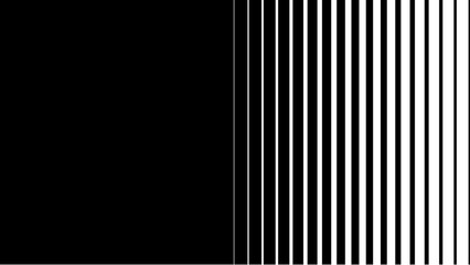Modern Abstract Background Featuring Minimalist Vertical Stripes Transitioning from Solid Black to Dynamic White Lines, Creating a High-Contrast Geometric Gradient Pattern for Sleek Graphic Design