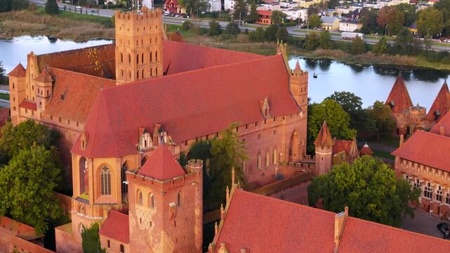 Castle of the Teutonic Order in Malbork by the Nogat river. Poland
