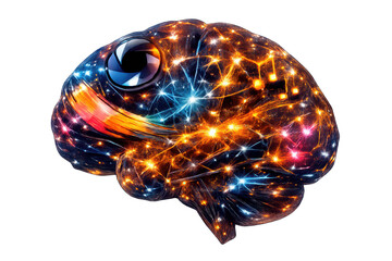 Fototapeta premium Artificial intelligence brain with a transparent background design.