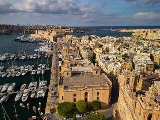 Naklejka premium Birgu panorama, Malta - drone view