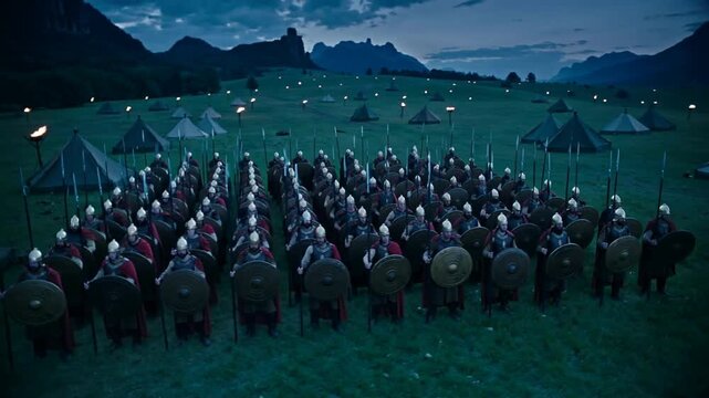Arm&eacute;e m&eacute;di&eacute;vale en formation