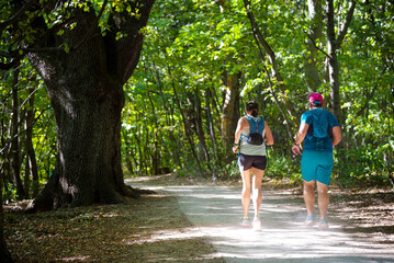 Couple jogging in the park