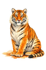 Obraz premium Majestic tiger illustration isolated on white background, wildlife artwork