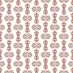 green and red abstract geometric seamless ethnic pattern background, repeatable motif for fabric and wallpaper design illustration