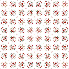green and red abstract geometric seamless ethnic pattern background, repeatable motif for fabric and wallpaper design illustration
