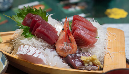 美味しい刺身の盛り合わせ