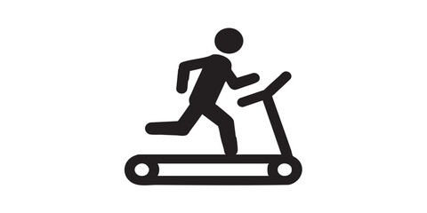 Athlete man on treadmill solid icon, summer sports concept. Vector graphics. Runner, sport sign on white background, style icon mobile or web design. 