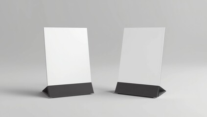 Naklejka premium Crezon or PVC A-frame sandwich boards for design mock up and presentation. white blank 3d render illustration
