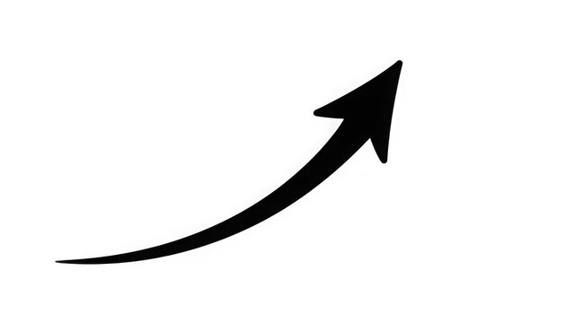 Black arrow on white background isolated on transparent background