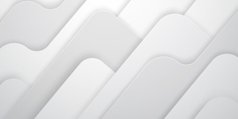 Smooth, white, wavy shapes with soft shadows and subtle gradient, creating a calming abstract background.