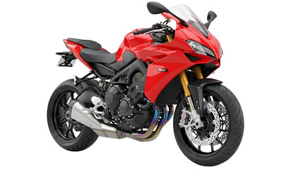 Fototapeta premium Red Sport Motorcycle Isolated on White Background