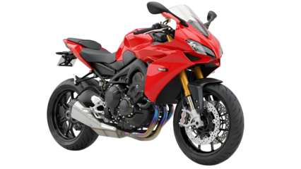 Red Sport Motorcycle Isolated on White Background