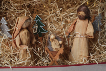 Natal Christmas creche with Joseph Mary and Jesus