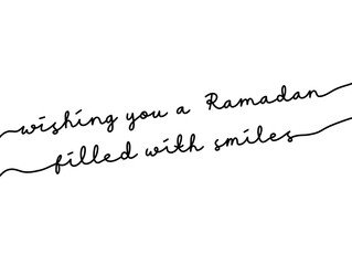 Fototapeta premium Handwritten Ramadan Greeting with Inspirational Message on White Background