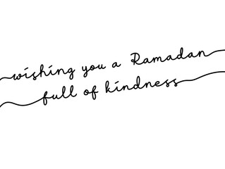 Handwritten Ramadan Greeting with Inspirational Message in Black Ink