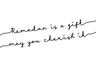 Inspirational Ramadan Quote in Elegant Handwritten Calligraphy