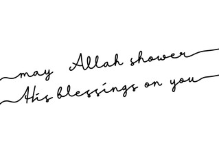 Inspirational Calligraphy with Blessing Message on White Background