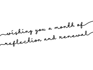 Inspirational handwritten quote about reflection and renewal