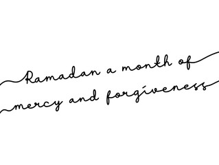 Elegant Handwritten Ramadan Quote on White Background