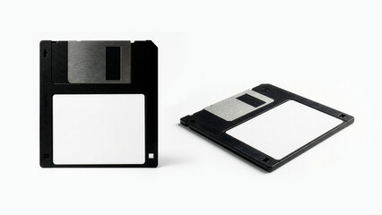 Disquete 3.5, Vintage 3.5 Inch Floppy Disks Isolated on White Background, Retro Computer Data Storage Media