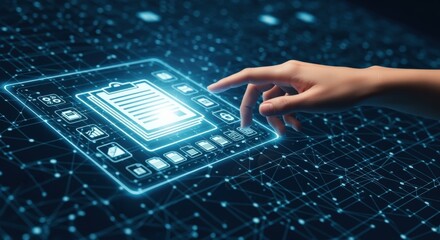 Digital Document Management System: Hand Interacting with Virtual Interface for Data Access and Automation