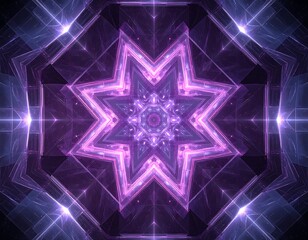 Symmetrical, geometric, kaleidoscopic image, with a star