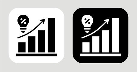 Innovation Ratio Icon In Black and White Glyph Style