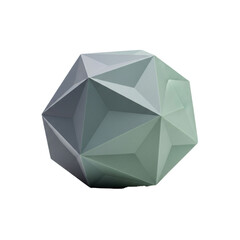 Abstract Geometric Sculpture with Polygonal Facets and Subtle Color Gradient