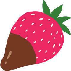 vector illustration of a strawberry chocolate