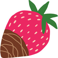 vector illustration of a strawberry chocolate
