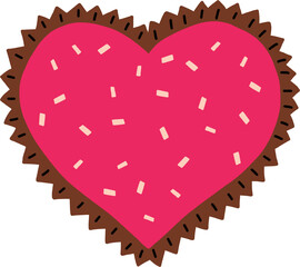 red heart chocolate on white