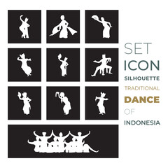 traditional dance silhouette vector