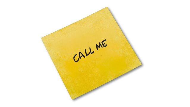 Yellow sticky note paper reminding to call