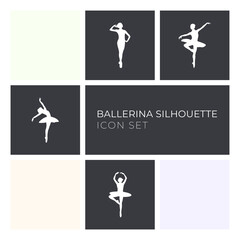 ballerina silhouette ballet dance pose icon
