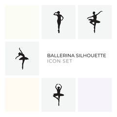 ballerina silhouette ballet dance pose icon