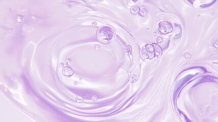 Iridescent liquid surface with bubbles. Artificial intelligence image