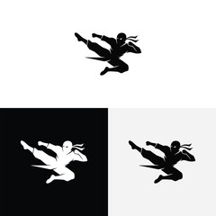  attractive ninja logo icon design illustration © Eko