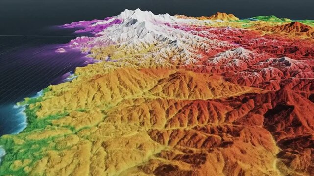 Futuristic LiDAR Mapping of Coastline with Point Cloud Depth and Elevation Visualization