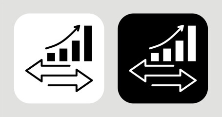 Fototapeta premium Market Rivalry Icon In Black and White Glyph Style