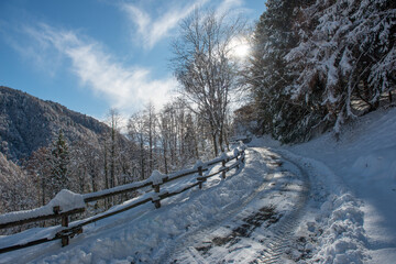 Road cleared of snow to allow traffic